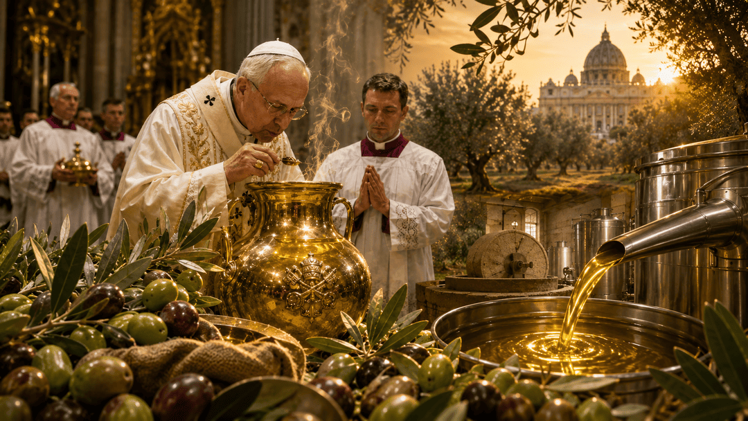 EL PAPA, EL AOVE, EL SANTO CRISMA Y LAS ALMAZARAS